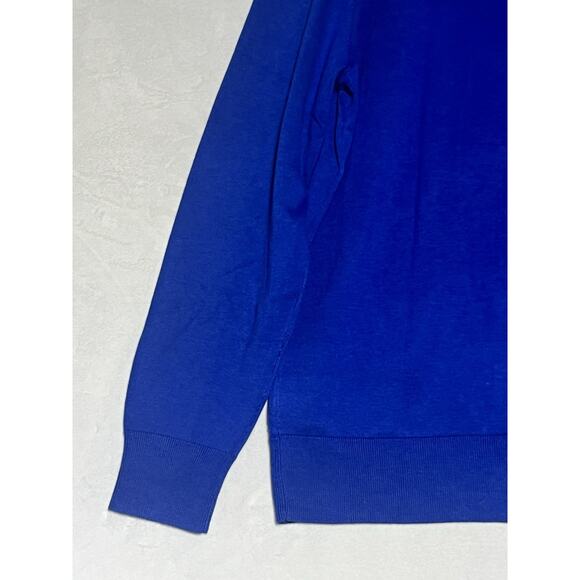 Brooks Brothers Supima Cotton Pullover Sweater Mens Large Blue Mock Neck 1/4 Zip - Picture 5 of 13